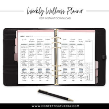 Load image into Gallery viewer, Weekly Wellness Planner Pages, Undated-Confetti Saturday