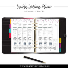 Load image into Gallery viewer, Weekly Wellness Planner Pages, Undated-Confetti Saturday