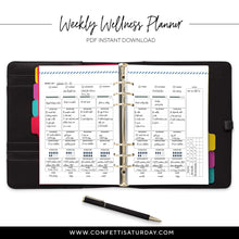 Load image into Gallery viewer, Weekly Wellness Planner Pages, Undated-Confetti Saturday