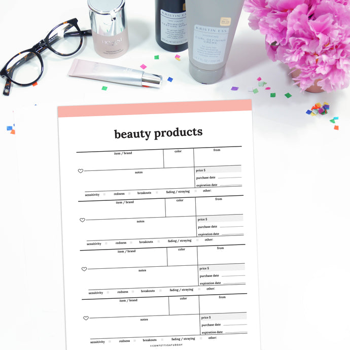 Free Printable Beauty Planner Page