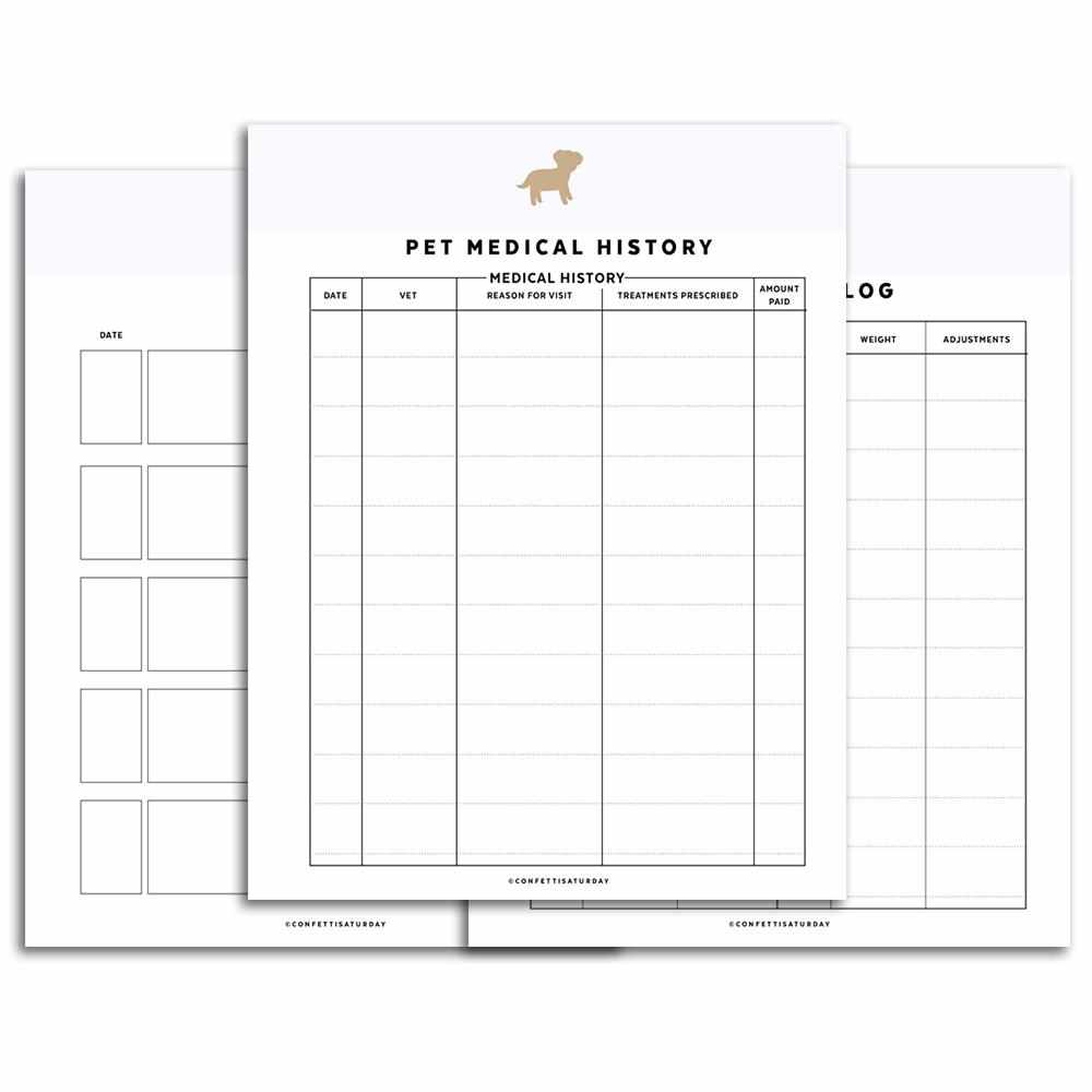 Free Printable Pet Planner Extras