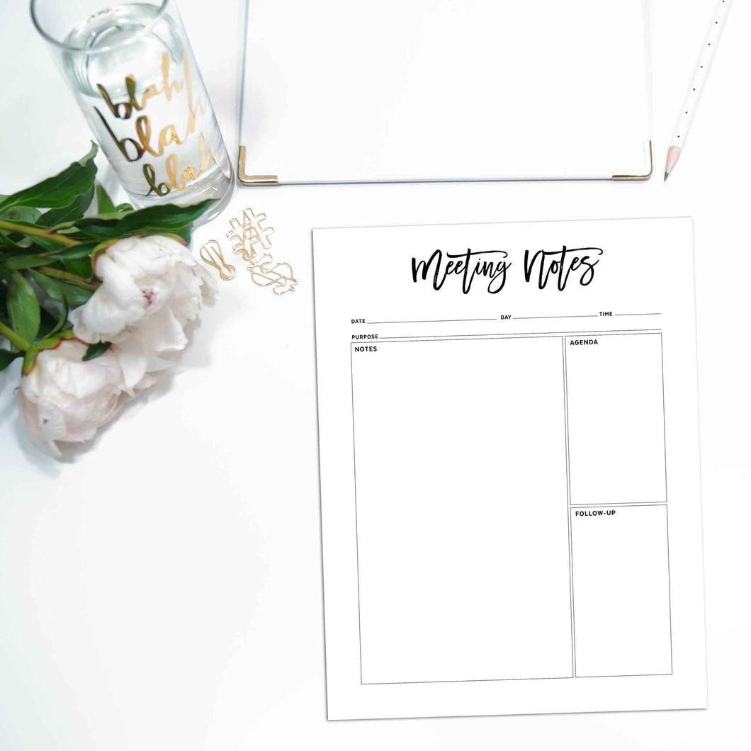 Meeting Planner Page Inserts, Simplified | City
