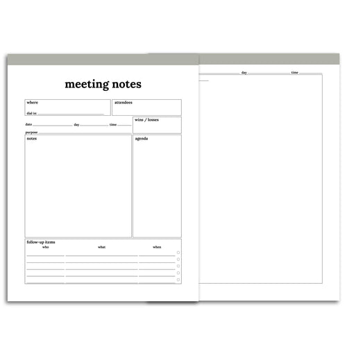 Meeting Planner Page, Detailed | Classic-Rings and Disc Planner-Confetti Saturday