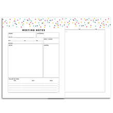 Load image into Gallery viewer, Printable-Meeting Planner Page, Detailed | Signature Confetti-Rings and Disc Planner-Confetti Saturday
