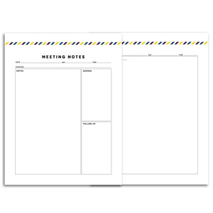 Meeting Planner Page, Simplified | Signature Stripe