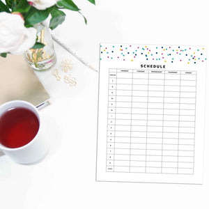 Schedule Planner, Work Week | Signature Confetti