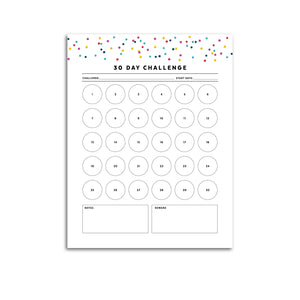 30 Day Challenge Planner | Signature Confetti
