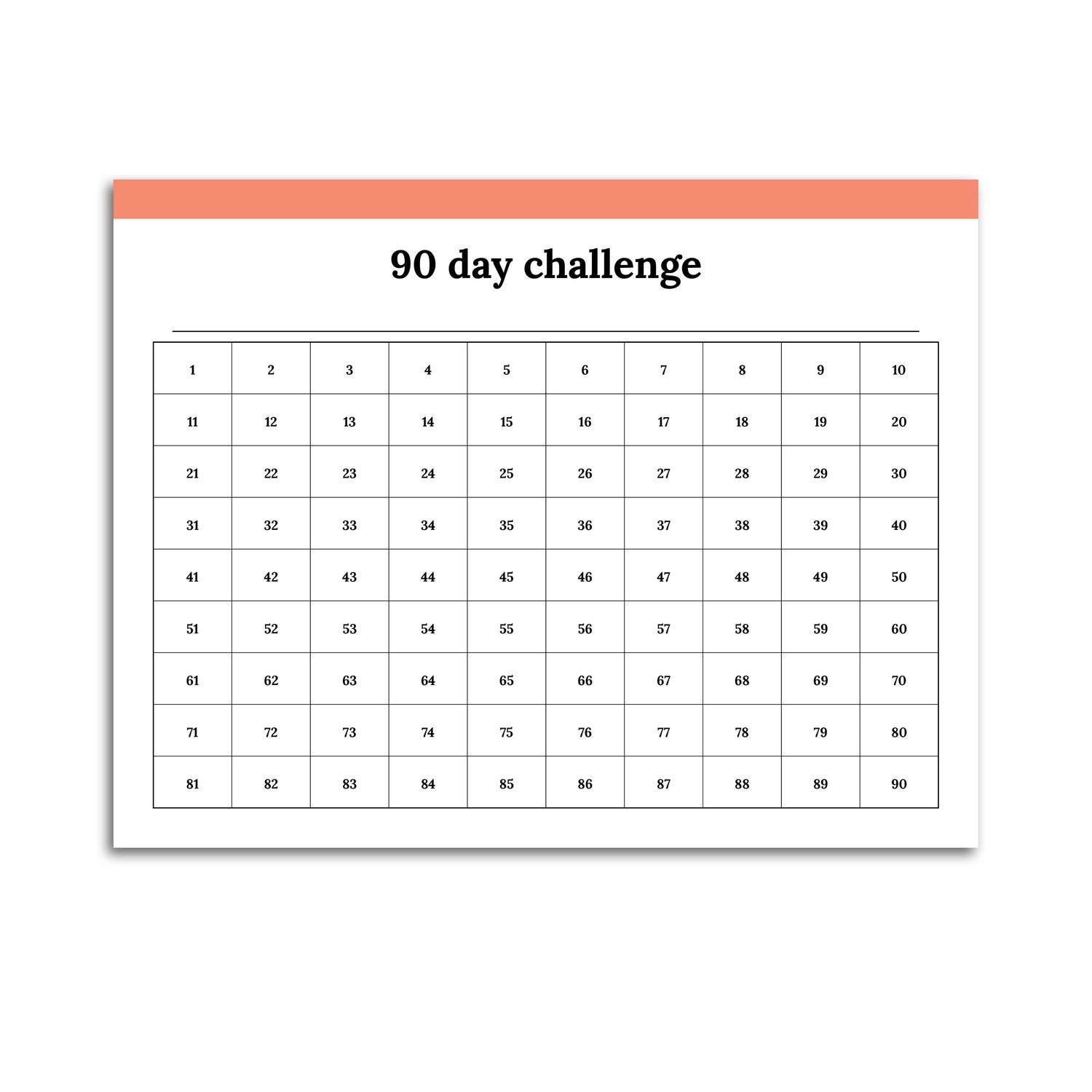 90 Day Challenge Planner Pages for Free Printable 90 Day Challenge Tracker