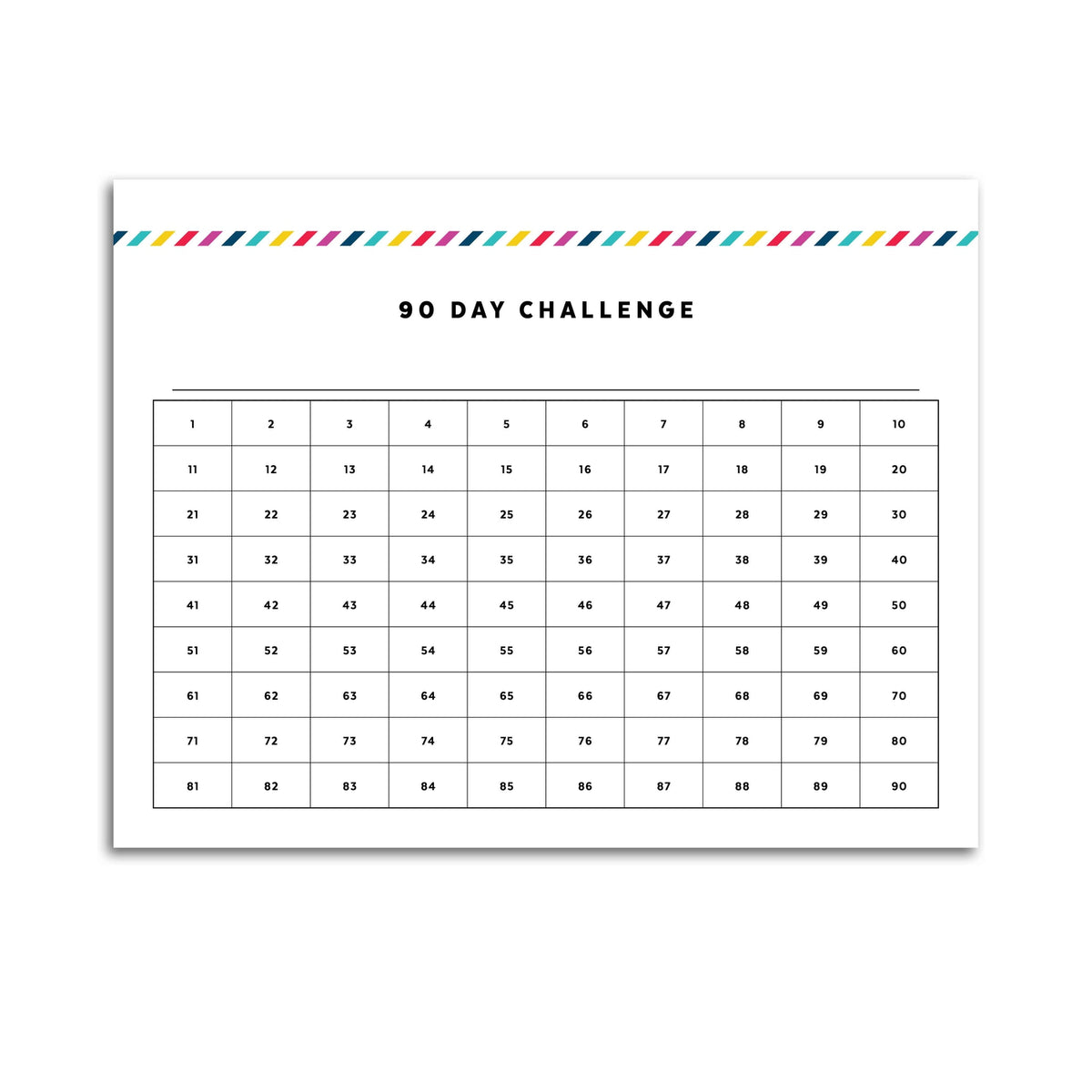 90 Day Challenge Planner Pages