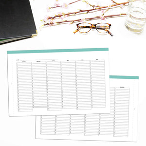 Fold Out Yearly Planner, Undated | Classic-Rings and Disc Planner-Confetti Saturday