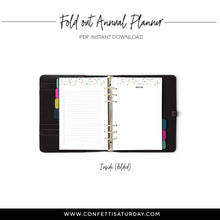 Load image into Gallery viewer, Fold Out Yearly Planner, Undated | Signature Confetti
