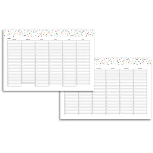 Fold Out Yearly Planner, Undated | Signature Confetti