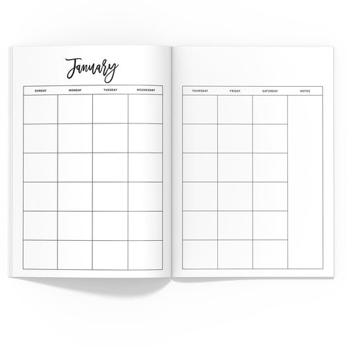 Monthly Planner TN, Undated-Travelers Notebook-Confetti Saturday