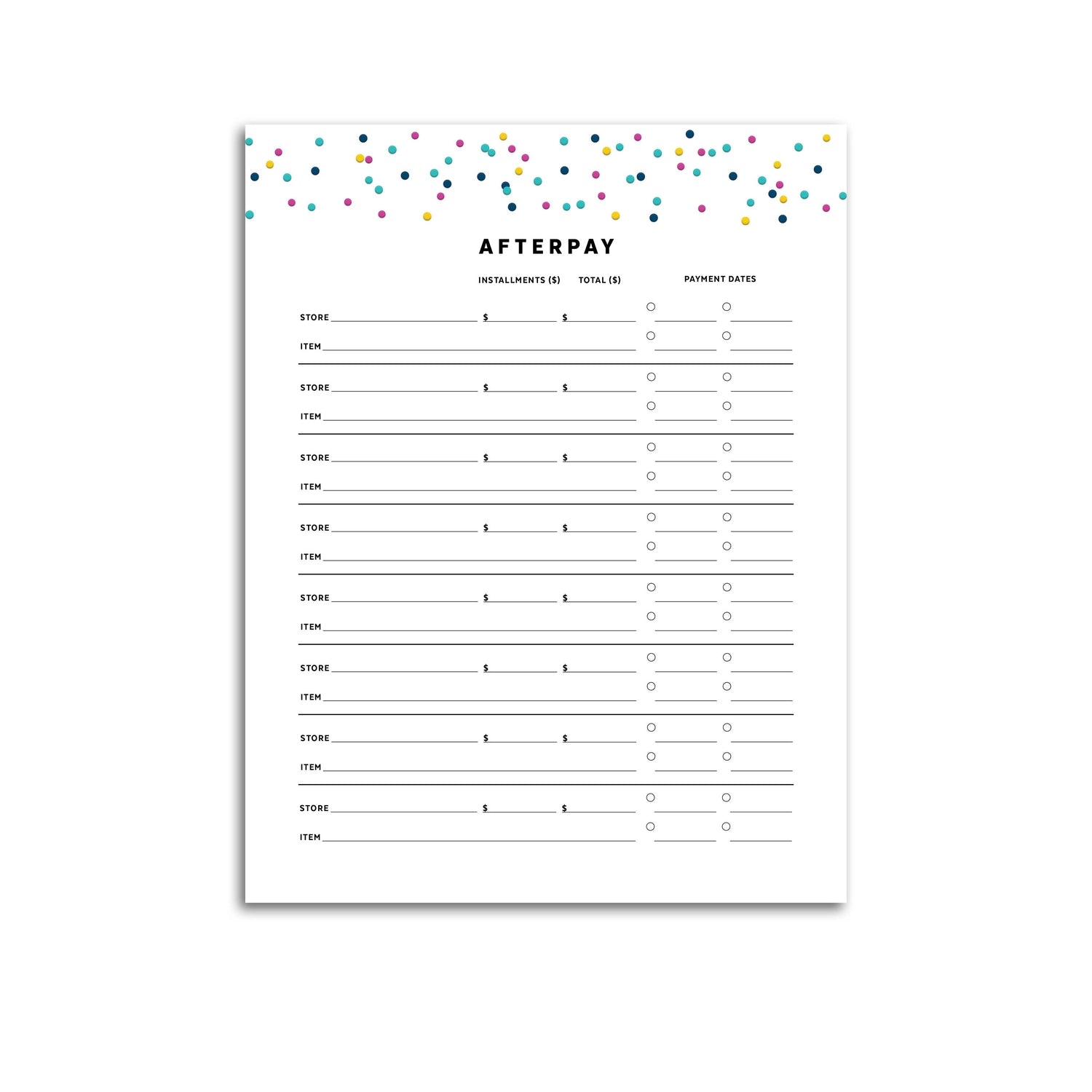Afterpay Tracker  Signature Confetti
