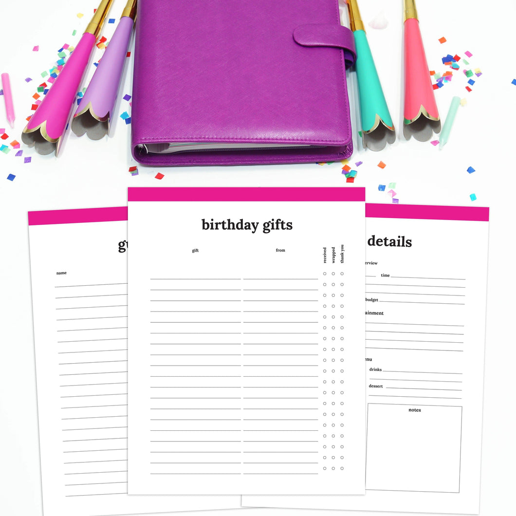 Birthday Party Planner | Classic-Rings and Disc Planner-Confetti Saturday