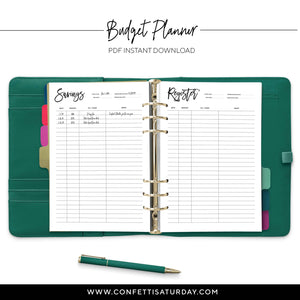 Budget Planner Pages, Printed or Printable-Confetti Saturday
