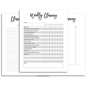 cleaning planner inserts