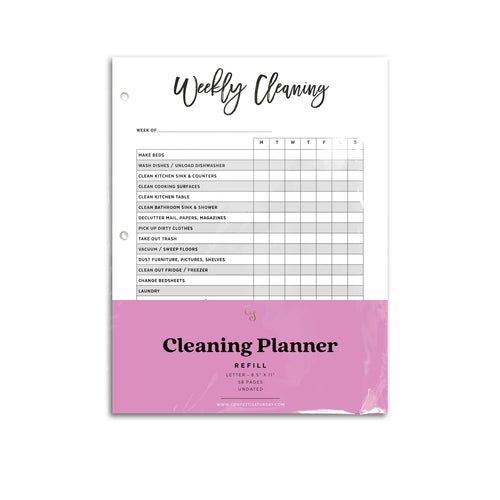 printed cleaning planner inserts