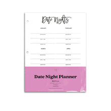Load image into Gallery viewer, printed date night planner pages

