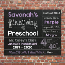 Load image into Gallery viewer, First Day Of School Chalkboard Sign
