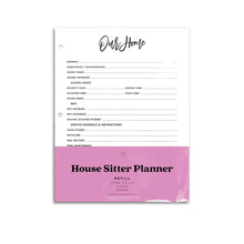 Load image into Gallery viewer, House Sitter Planner Inserts | City
