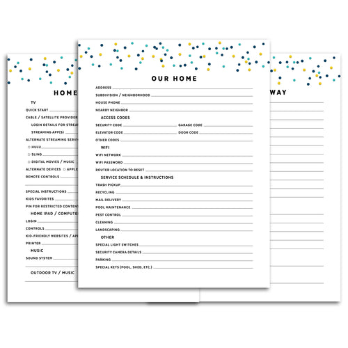 Printable-House Sitter Planner | Signature Confetti-Rings and Disc Planner-Confetti Saturday