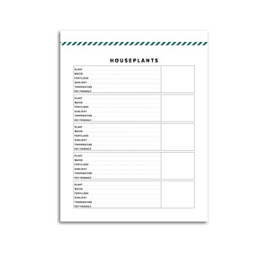 Houseplant Planner Page | Signature Stripe