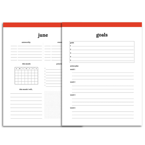 Monthly Goal Planner | Classic-Rings and Disc Planner-Confetti Saturday