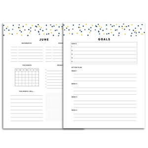 Printable-Monthly Goal Planner | Signature Confetti-Rings and Disc Planner-Confetti Saturday