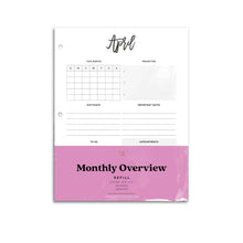Load image into Gallery viewer, Monthly Overview Planner Inserts | City
