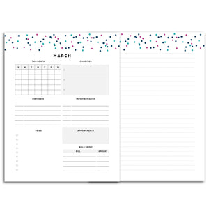 Printable-Monthly Overview Planner | Signature Confetti-Rings and Disc Planner-Confetti Saturday
