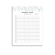 Load image into Gallery viewer, Printable-Payment Plan Tracker | Signature Confetti-Rings and Disc Planner-Confetti Saturday
