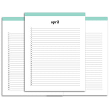 Load image into Gallery viewer, List Monthly Calendar Planner | Classic-Rings and Disc Planner-Confetti Saturday
