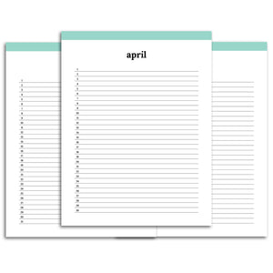 List Monthly Calendar Planner | Classic-Rings and Disc Planner-Confetti Saturday
