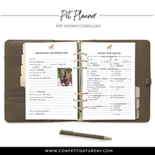Load image into Gallery viewer, Pet Planner Inserts for Rings and Discs Planners-Confetti Saturday
