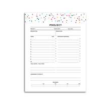 Load image into Gallery viewer, Printable-Project Planner Page | Signature Confetti-Rings and Disc Planner-Project planner pages encourage you to think through a project from start to finish with timeline and resources needed. Available in Letter, A4, A5, Half Sheet, Happy Planner, and Mini Binder.-Confetti Saturday
