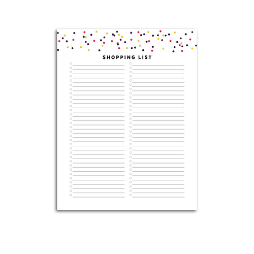 Printable-Shopping List | Signature Confetti-Rings and Disc Planner-Confetti Saturday