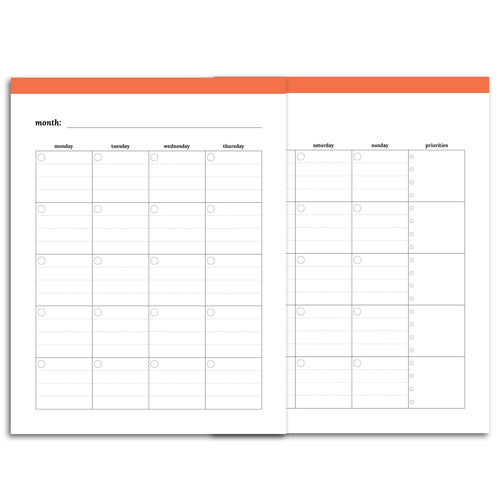 Monthly Priorities Planner, Undated | Classic-Rings and Disc Planner-Confetti Saturday