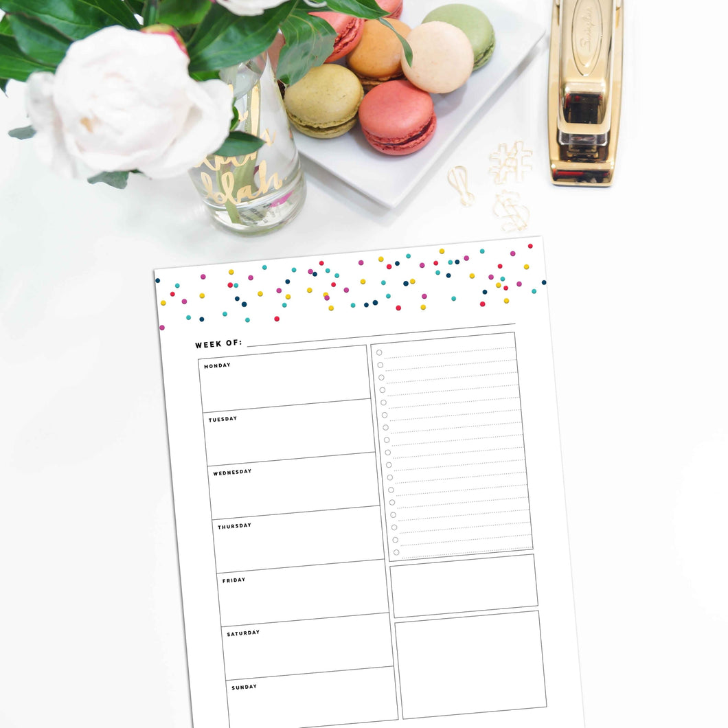 Weekly Planner, Undated v1 | Signature Confetti