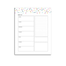 Load image into Gallery viewer, Printable-Weekly Planner, Undated v1 | Signature Confetti-Rings and Disc Planner-Confetti Saturday

