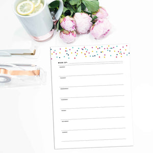 Weekly Planner, Undated v2 | Signature Confetti