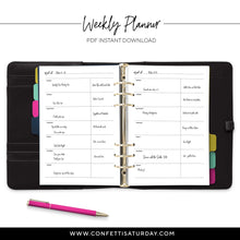 Load image into Gallery viewer, Weekly Undated Planner Pages-Confetti Saturday
