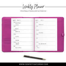Load image into Gallery viewer, Weekly Planner Travelers Notebook, Undated-Confetti Saturday
