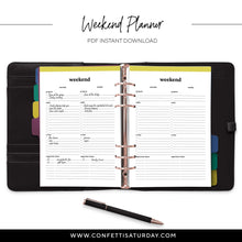 Load image into Gallery viewer, Weekend Planner Pages - Printed and Printable-Confetti Saturday
