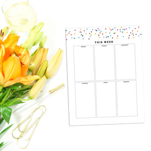 Weekly Planner Boxes Page | Signature Confetti