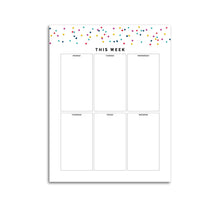 Load image into Gallery viewer, Weekly Planner Boxes Page | Signature Confetti
