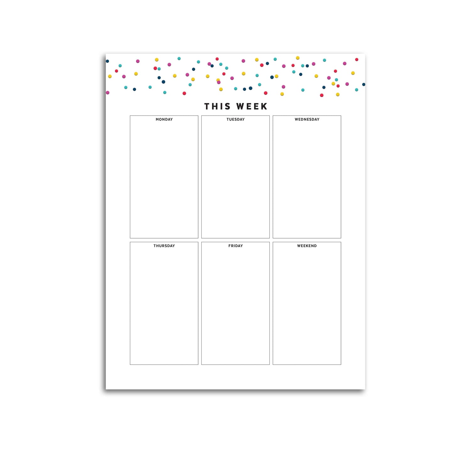 Weekly Boxes Planner Pages Weekly Boxes Planner Pages