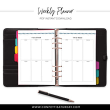 Load image into Gallery viewer, Weekly Boxes Planner Pages-Confetti Saturday
