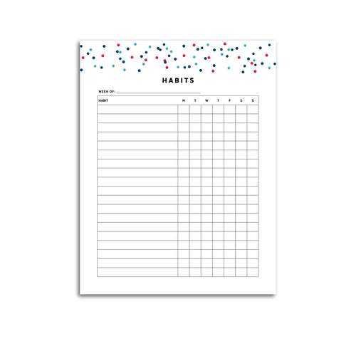 Printable-Weekly Habit Tracker Planner | Signature Confetti-Rings and Disc Planner-Confetti Saturday