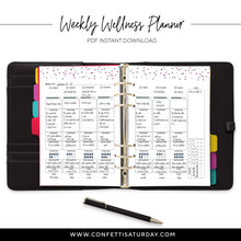 Load image into Gallery viewer, Weekly Wellness Planner Pages, Undated-Confetti Saturday
